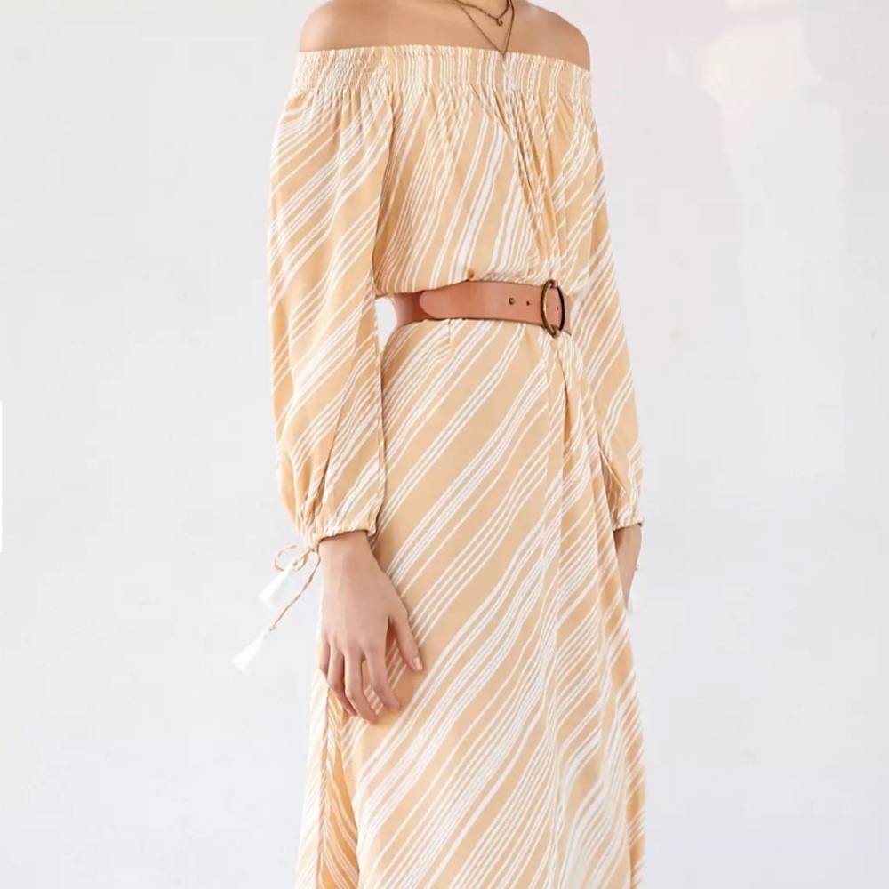 Faithful The Brand Yellow Striped Long Dress Size XS